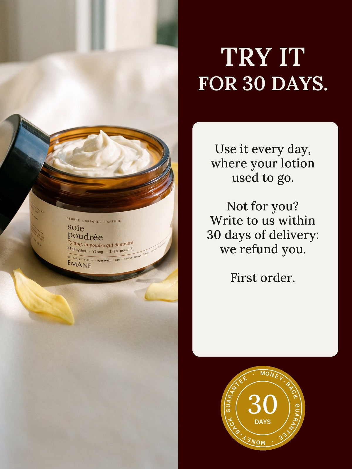 Try it for 30 days: not for you, we refund you