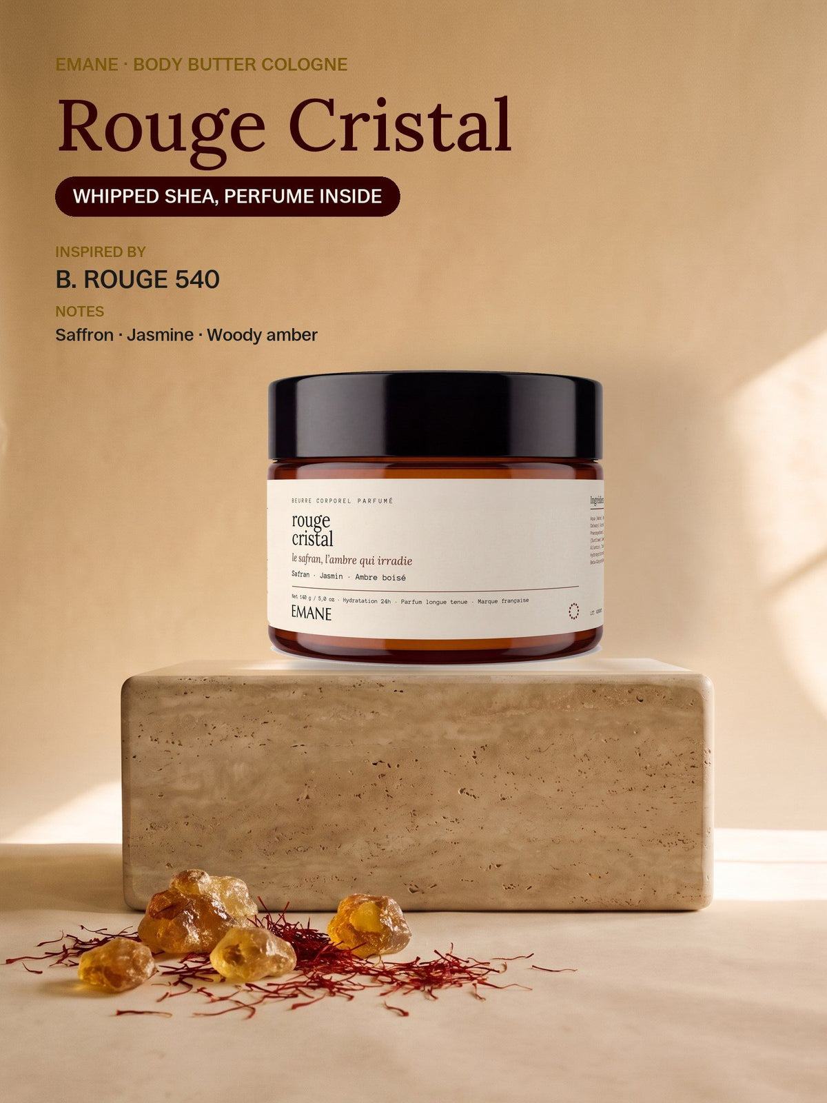 Rouge Cristal body butter cologne, inspired by B. Rouge 540