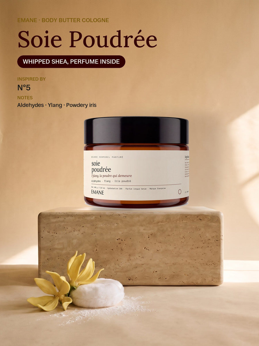 Soie Poudrée body butter cologne, inspired by N°5