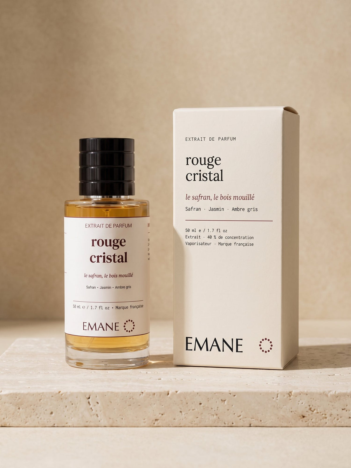 Rouge Cristal extrait de parfum and its box